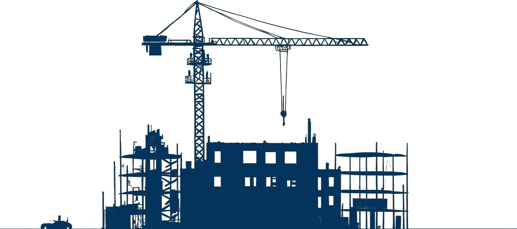 Construction site with a tower crane